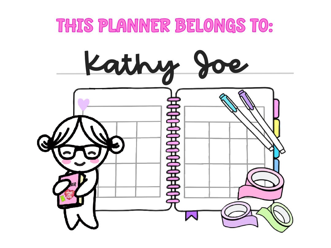 Thisplan Sticker Personalized Planner Sticker: 'this Planner Belongs To' Nameplate - Etsy