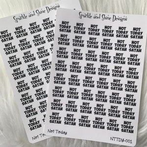 Not Today Satan Planner Stickers