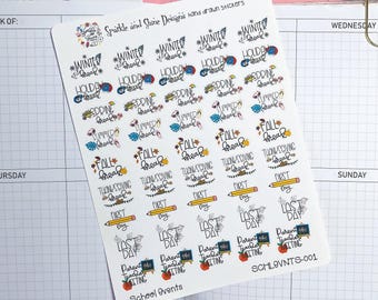 School Events Back To School Planner Stickers