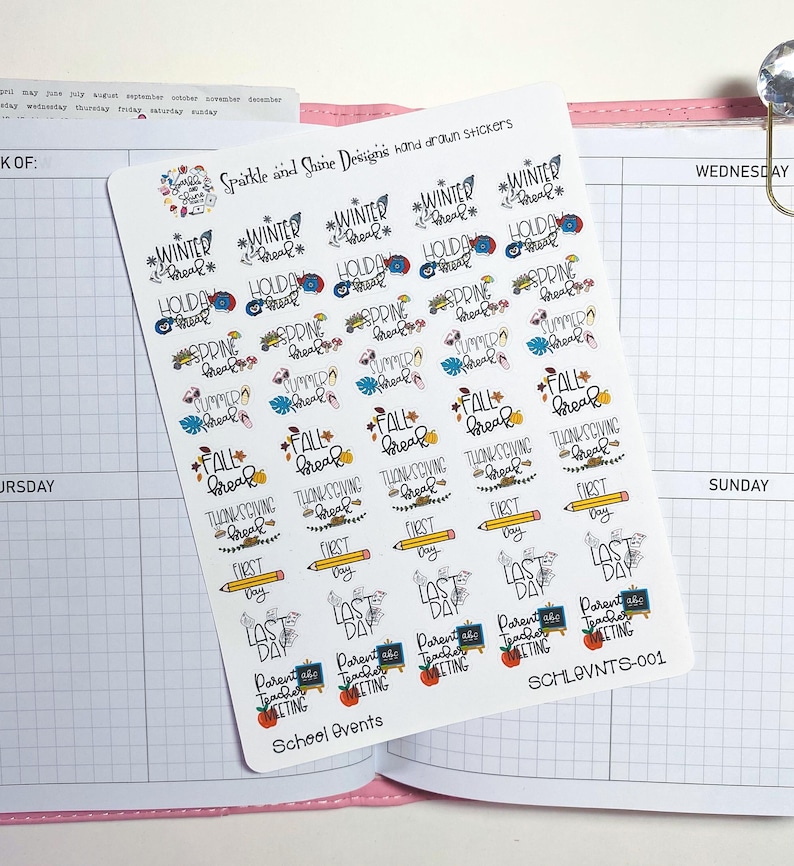 School Events Back To School Planner Stickers image 1