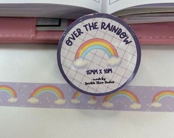 Over The Rainbow Washi Tape Washi Tape For Bullet Journal, Paper Tape, For Journalling, Scrapbooking, Planning. - 15mm
