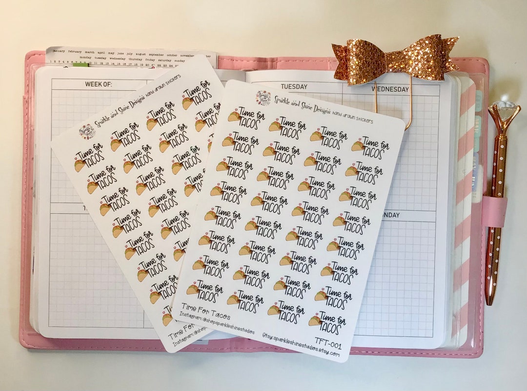 Time for Tacos Taco Tuesday Planner Stickers Etsy