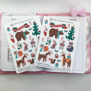 Woodland Christmas Planner Stickers