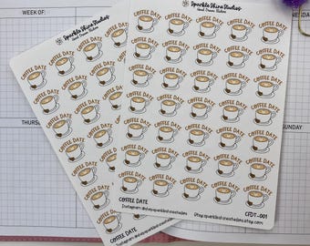 Coffee Date Planner Stickers