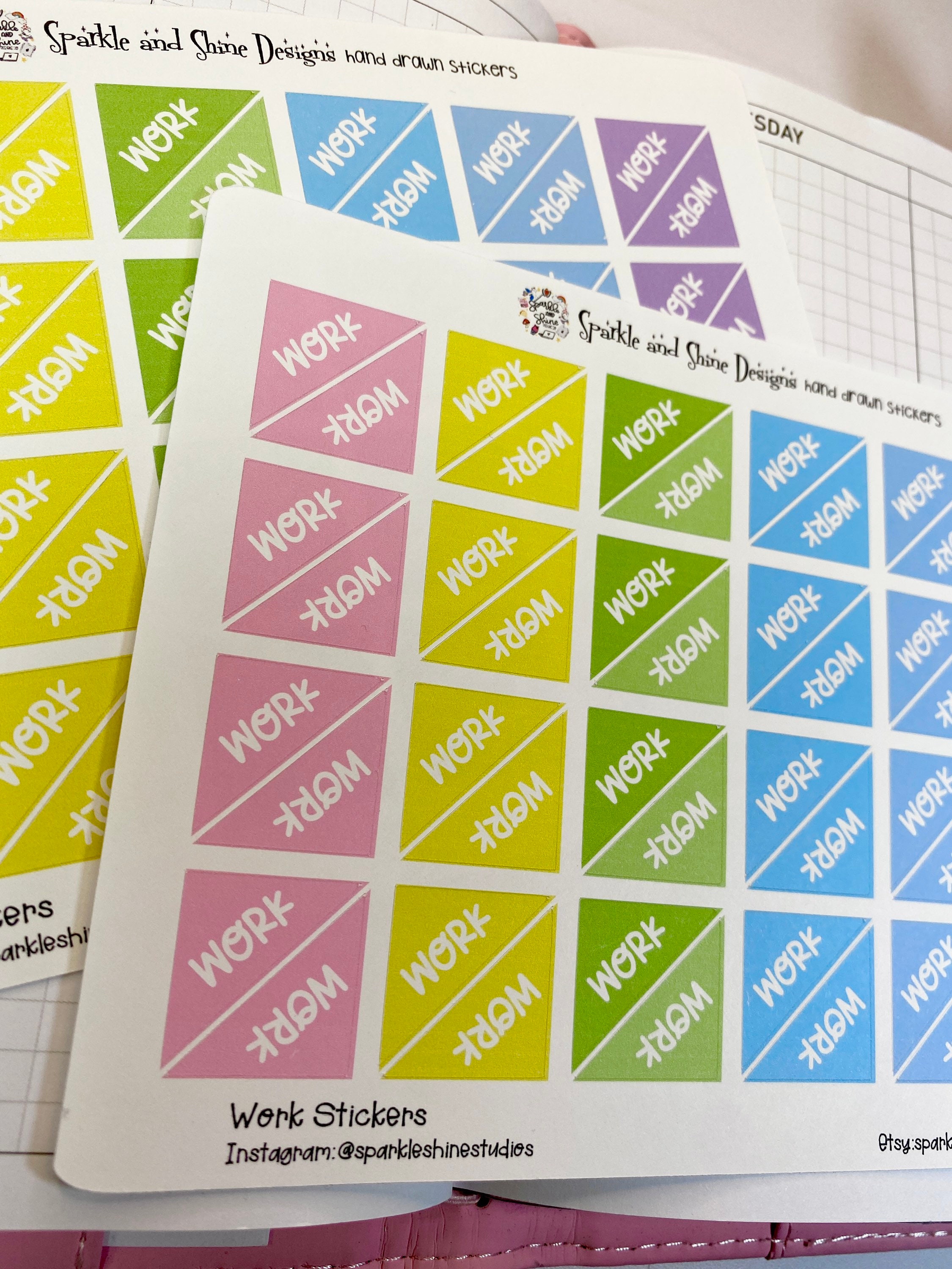 Work Tracker Corner Spring Color Palette Planner Stickers - Etsy