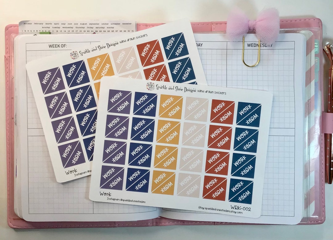Work Tracker Corner Fall Themed Planner Stickers - Etsy