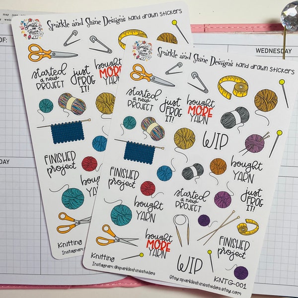 Knitting Crafting Planner Stickers