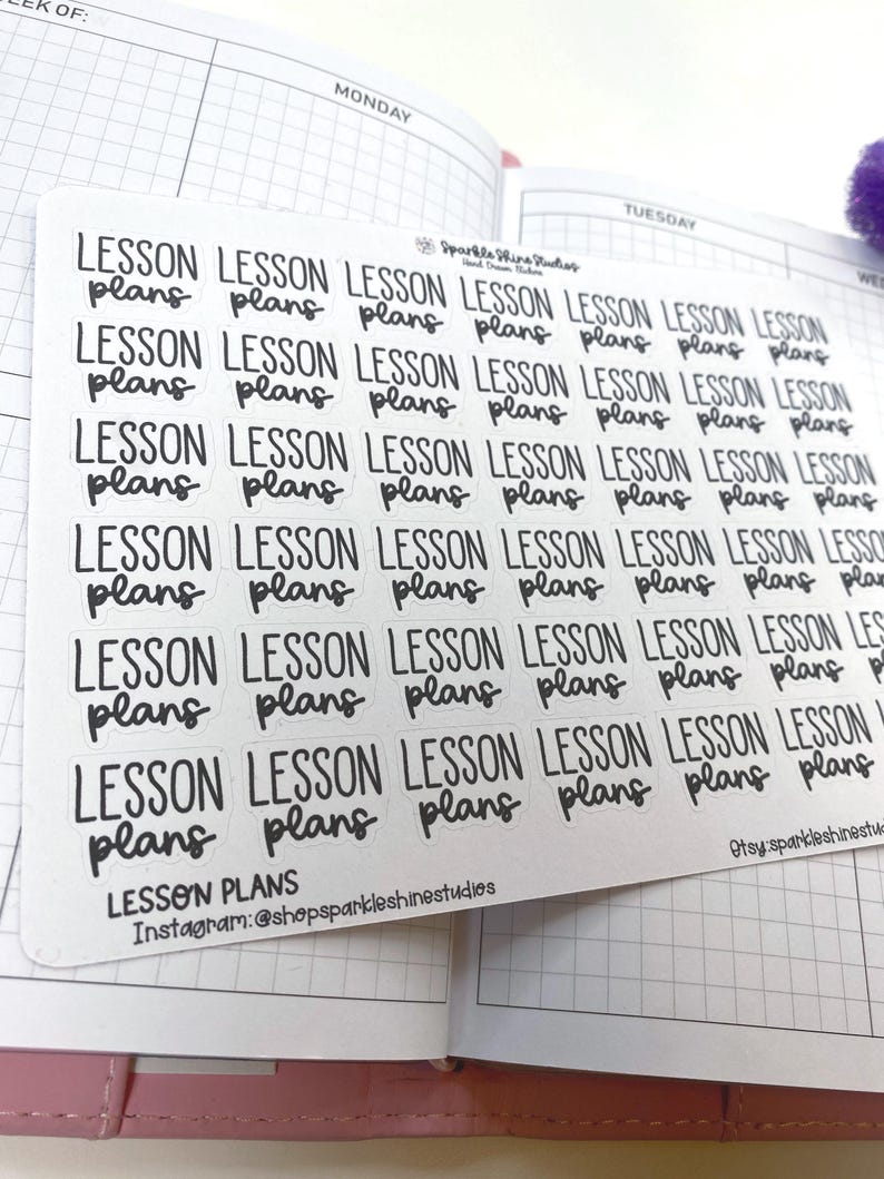 Lesson Planning Planner Stickers for Teachers, Functional Lassroom ...