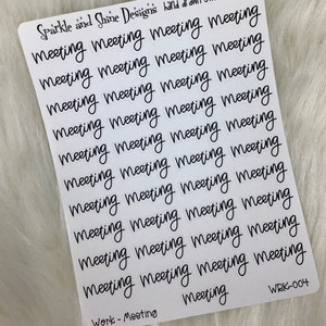 Stickers pour agenda texte réunion