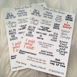 Sassy Stickers-Stay Sassy Planner Stickers