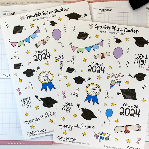 Class of 2024 Graduation Planner Stickers