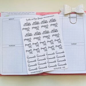 School Scripts Homework Assignment Planner Stickers