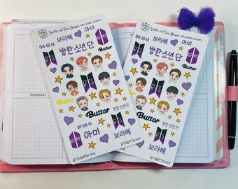 bts planner stickers etsy
