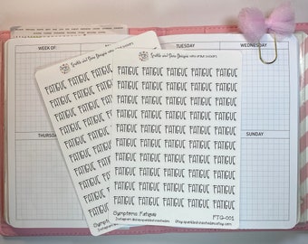 Symptoms Fatigue Tracker Planner Stickers