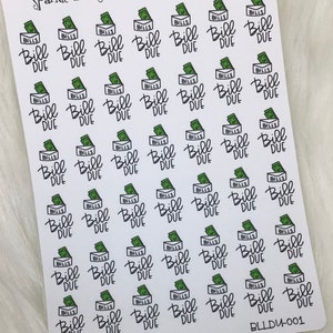 Bill Due Stickers Budgeting Planner Stickers Bill Planner Stickers