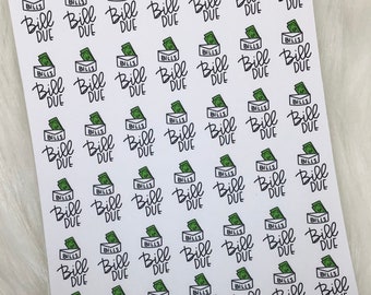Bill Due Stickers Budgeting Planner Stickers Bill Planner Stickers