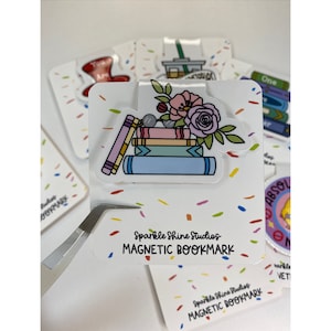 Cute Magnetic Bookmark Bookish Gift Book Club bookmark gifts for Librarians Book Gifts Magnetic Page Marker Lovely Book Stack