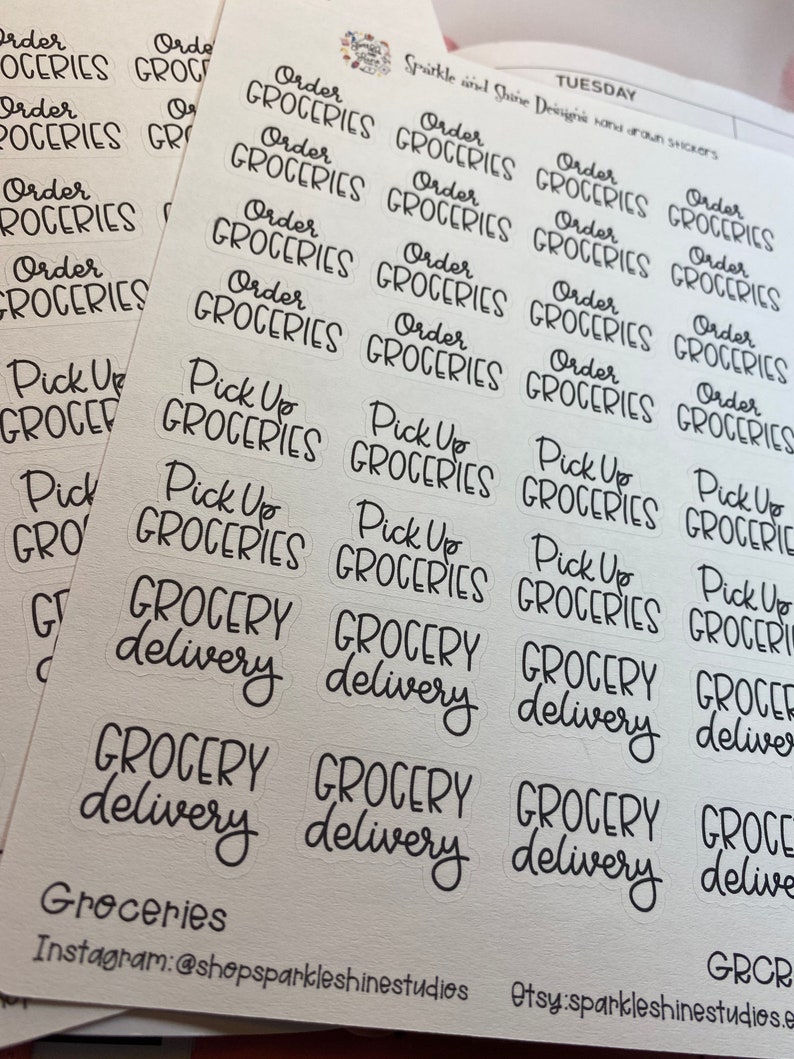 Order Groceries Planner Stickers - Etsy