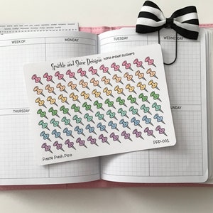 Pastel Push Pins Planner Stickers