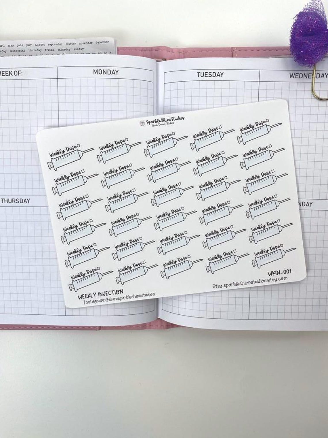 Weekly Injection Reminder Self Care Planner Stickers - Etsy