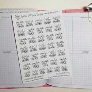 Financen - Kreditkartenzahlung fällig Reminder Script Planer Stickers