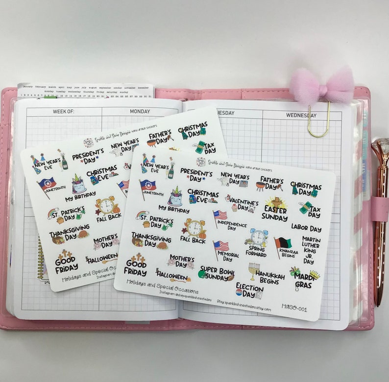 Yearly Holidays Planner Stickers image 1