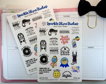 Oh The Sass Sassy Snarky Sarcastic Planner Stickers