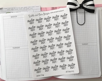 Autopay Script Planner Stickers Budgeting Planner Stickers Bill Planner Stickers