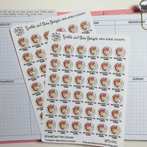 Breakfast For Dinner Meal Planning Planner Stickers