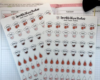 Period Tracker 2 Planner Stickers Functional Planner Stickers