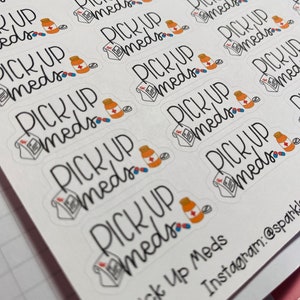 Pick Up Meds Self Care Planner Stickers image 2