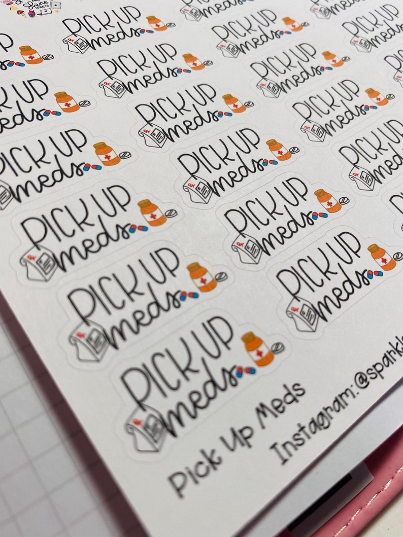 Pick Up Meds Self Care Planner Stickers image 2