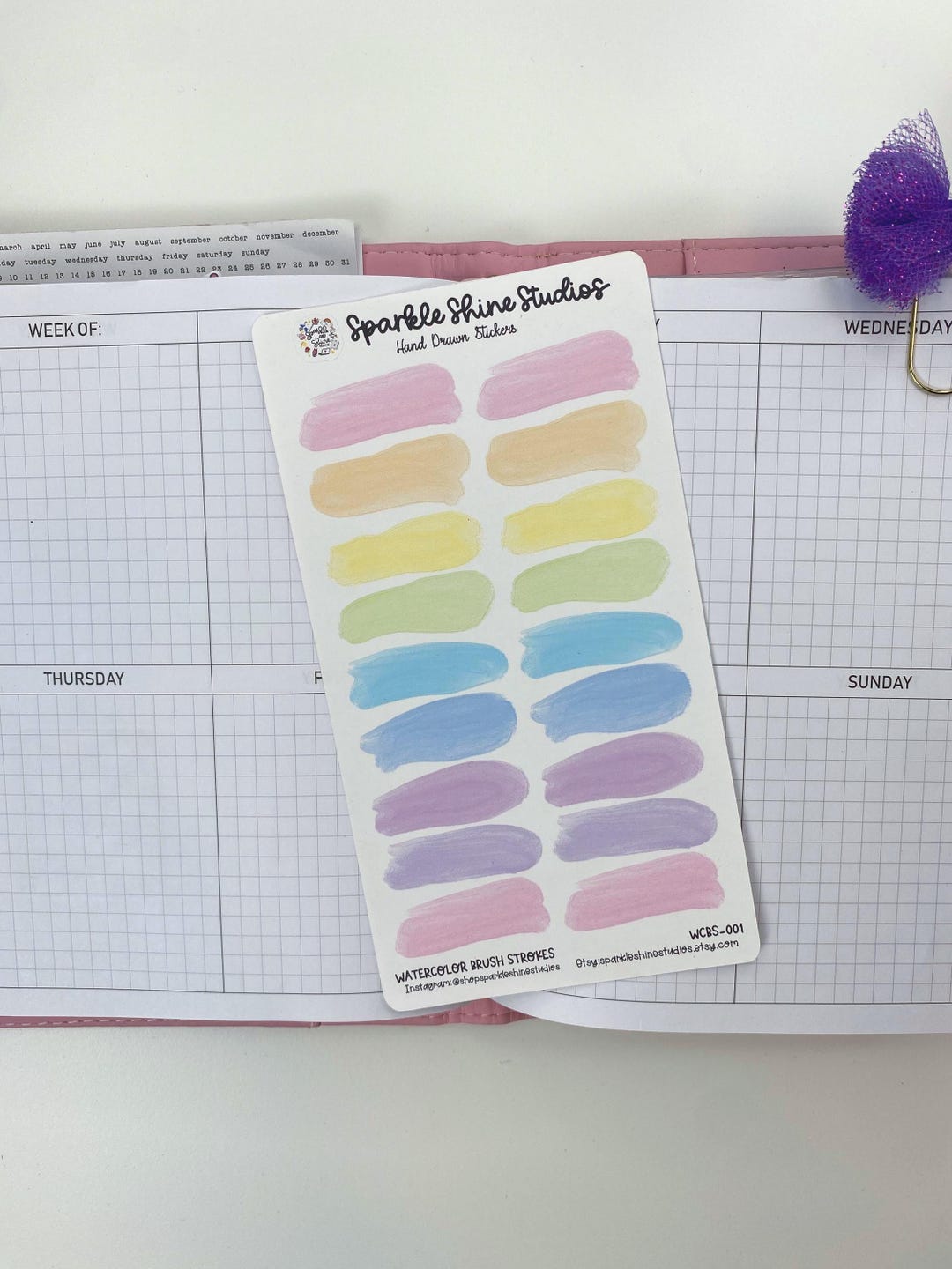 Watercolor Swatches Planner Stickers - Etsy