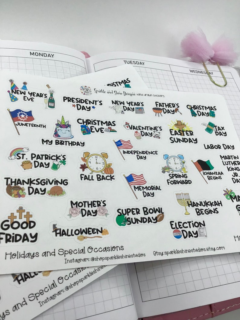 Yearly Holidays Planner Stickers image 2