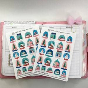 Christmas Snow Globes Planner Stickers