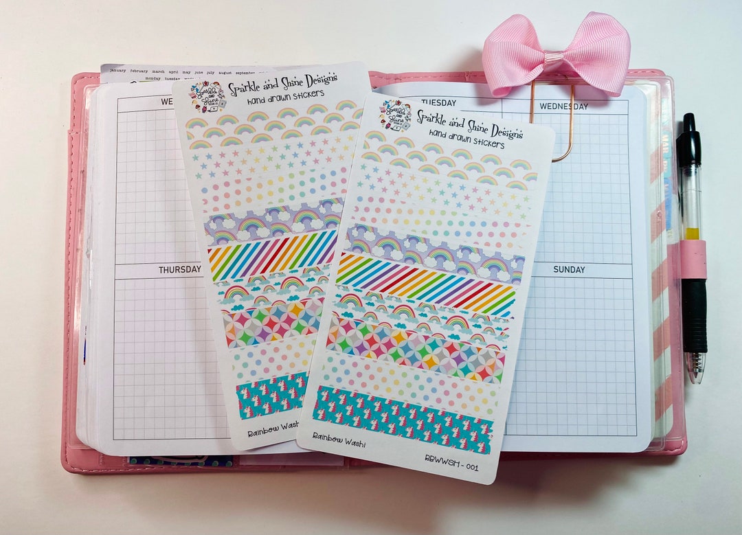 Washi Tape Strips: Planner Stickers Sheet - Etsy