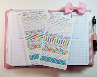 Tiras de cinta Washi: Hoja de pegatinas para agendas