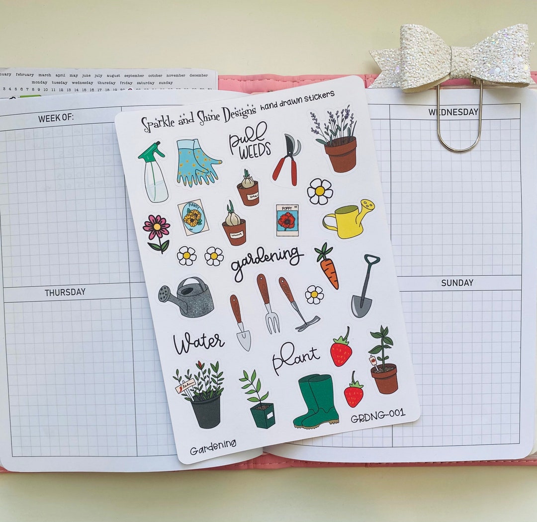 In the Garden Gardening Planner Stickers (hobbies and Craft Stickers, Gardening Tracker, Plant ...