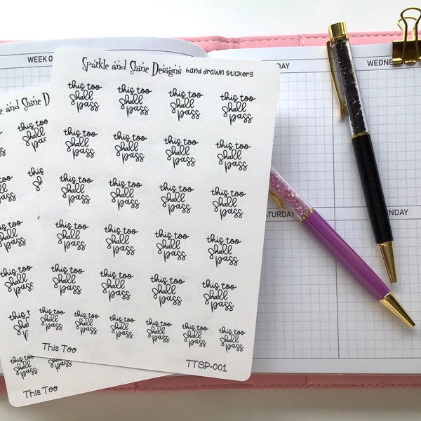 Anxiety Stickers - This Too Shall Pass Planner Stickers