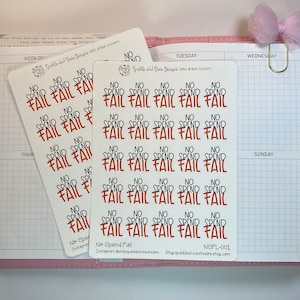 Finances - Stickers de l&#39;agenda No Spend Fail