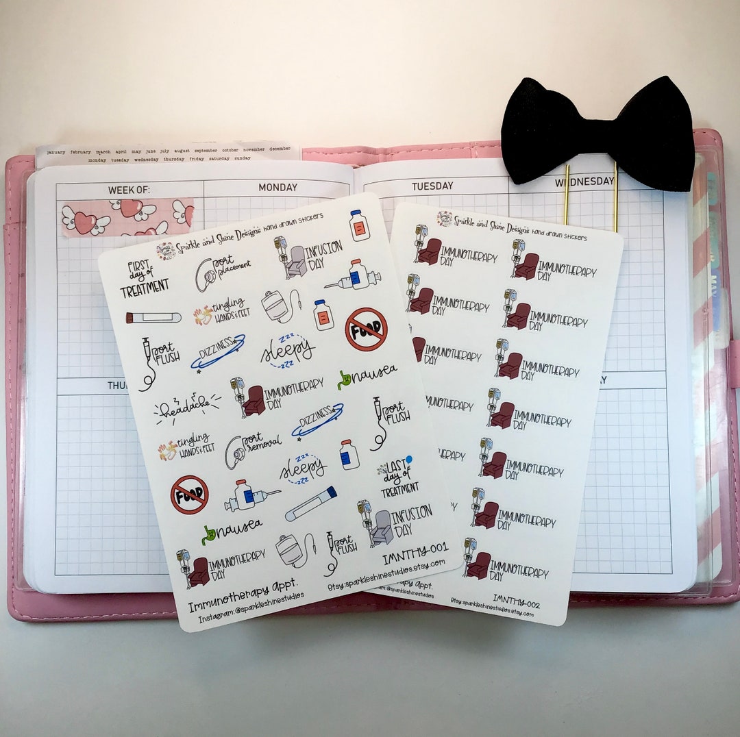 Immunotherapy Appointment Reminder Planner Stickers (chemotherapy ...