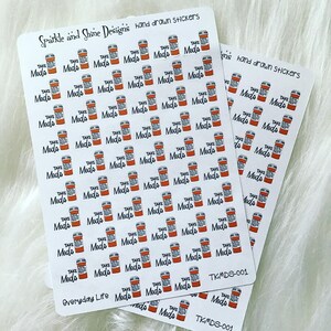 Take Meds Reminder Planner Stickers