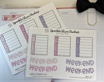 Weekend Banners Weekly Planner Stickers
