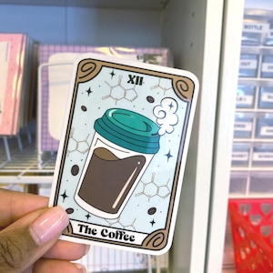 Vinilo adhesivo impermeable de la tarjeta coleccionable de café