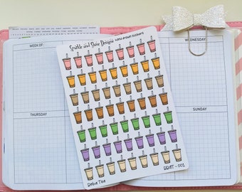 Stickers Boba Tijdplanner, stickers eten en drinken