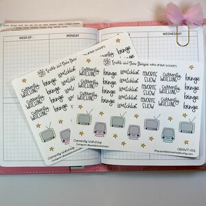 Currently Watching Planner Stickers