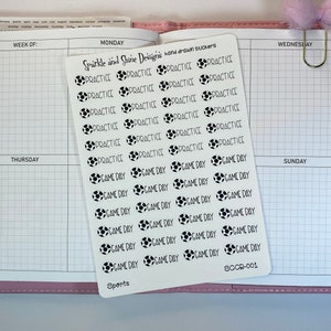 Soccer Team Sports School Planner Stickers