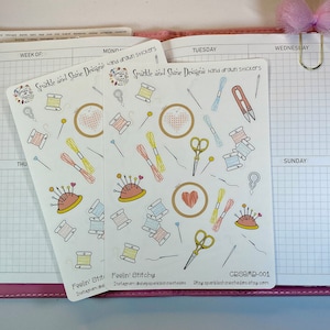 Feelin’ Stitchy Embroidery Cross Stitch Crafting Planner Stickers