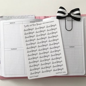 Don’t Forget Reminder Script Planner Stickers