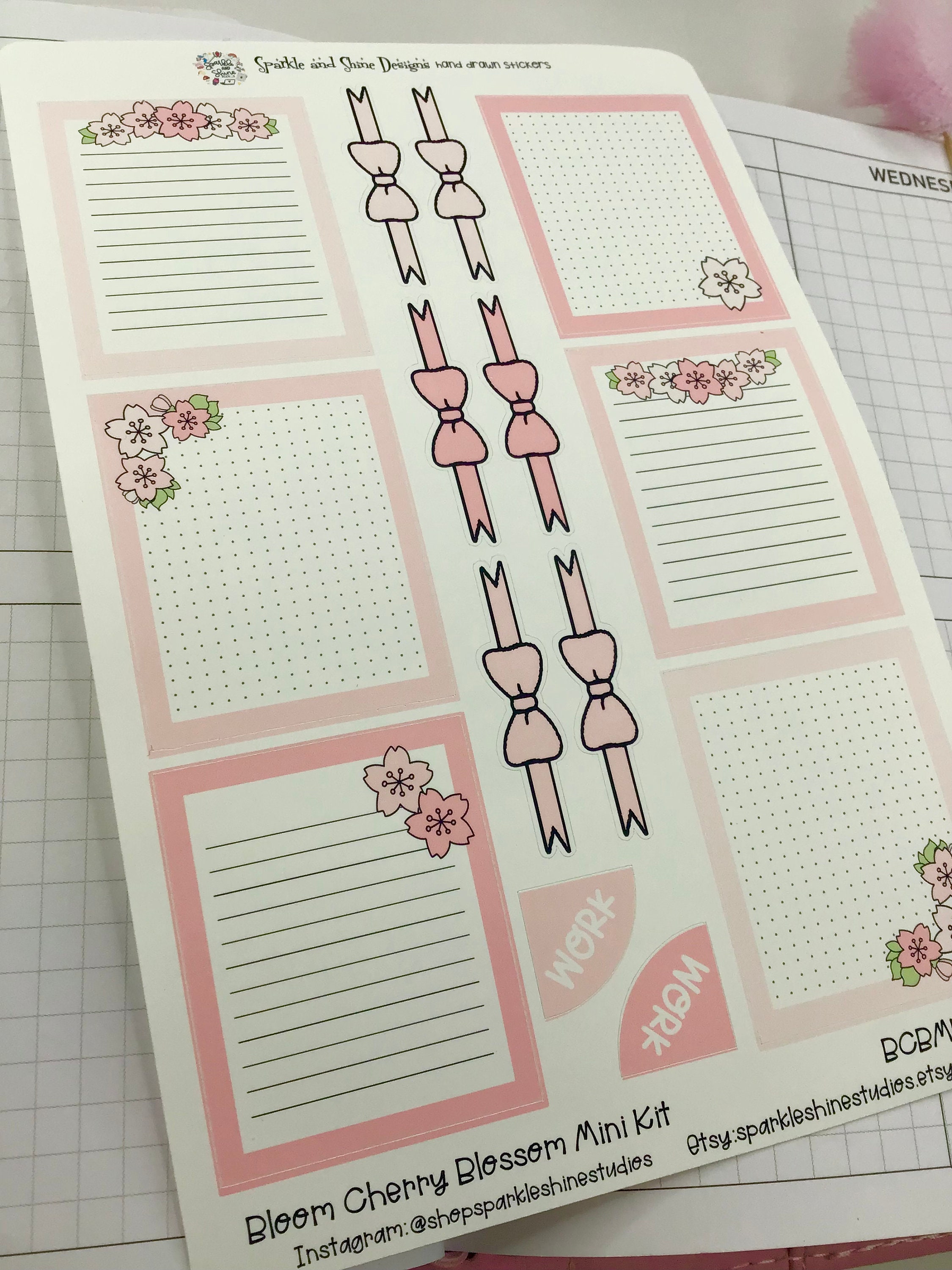 Cherry Blossom Season Vertical Planner Sticker Full Weekly Kit | 1.5 ...